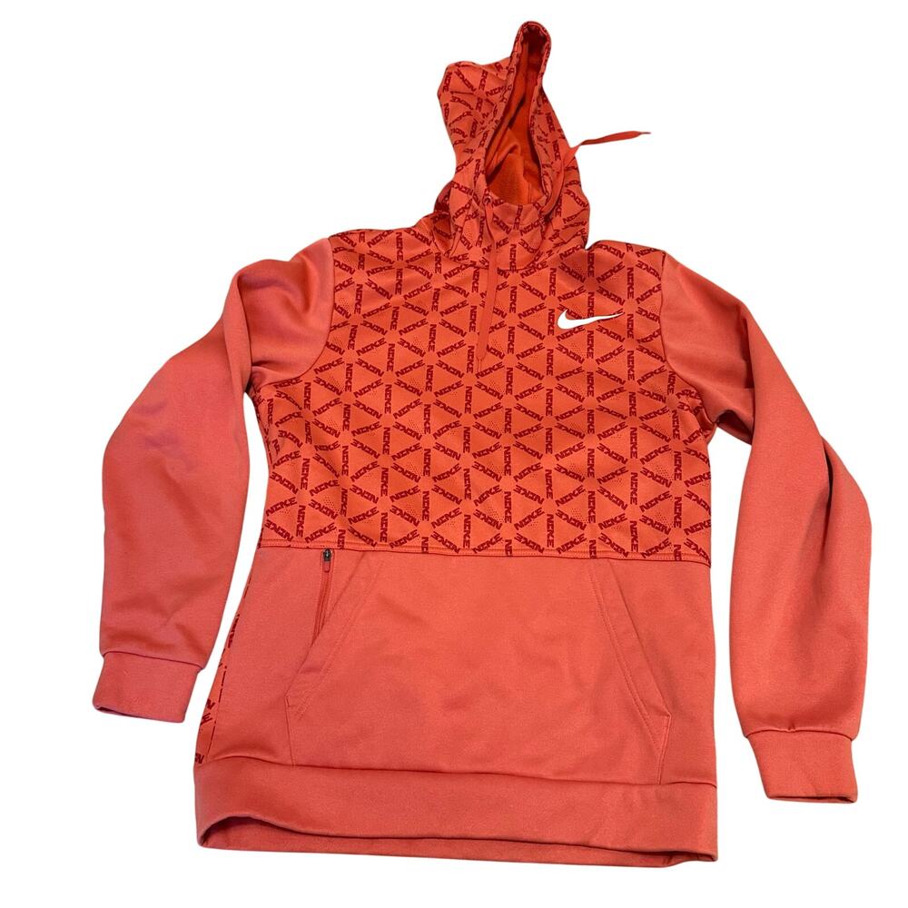 Nike Therma-Fit Training All Over Print Hoodie Mens Size S Red / Coral